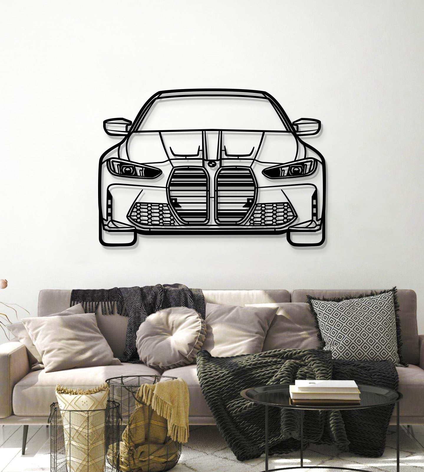 2022 M3 Front View Metal Car Wall Art - MT1326