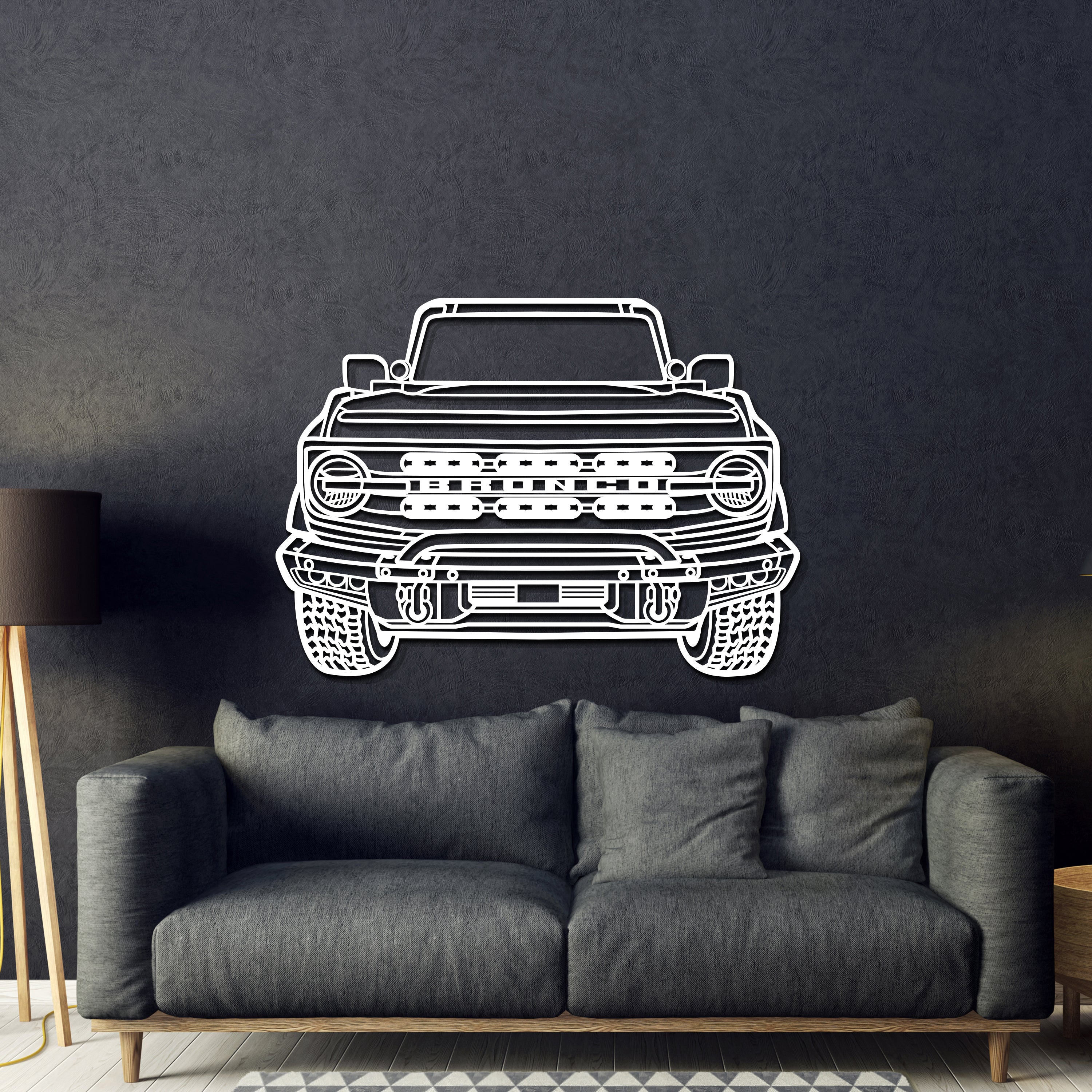 2022 Bronco Front View Metal Car Wall Art - MT1352