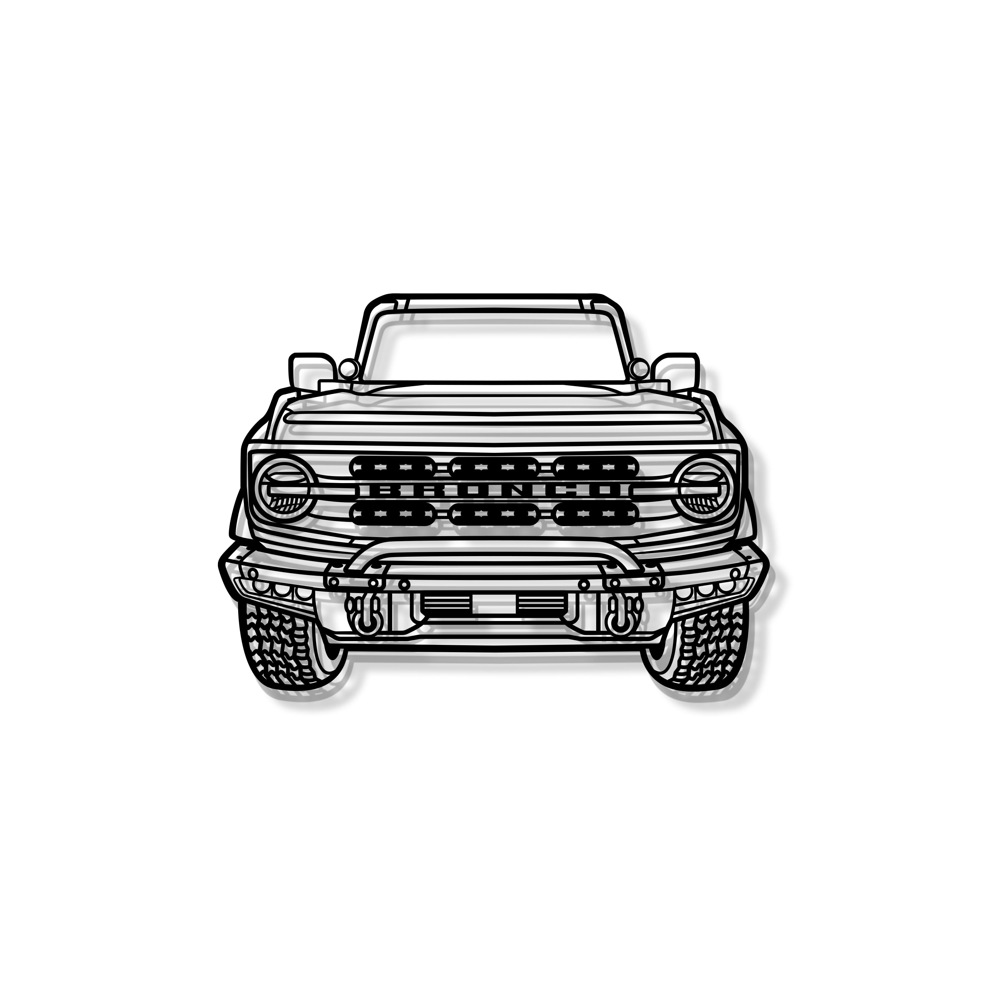 2022 Bronco Front View Metal Car Wall Art - MT1352