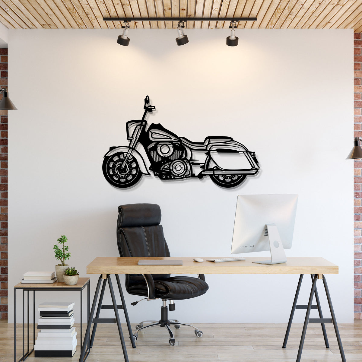 2022 Indian Springfield Dark Horse Metal Motorcycle Wall Art - MT0791
