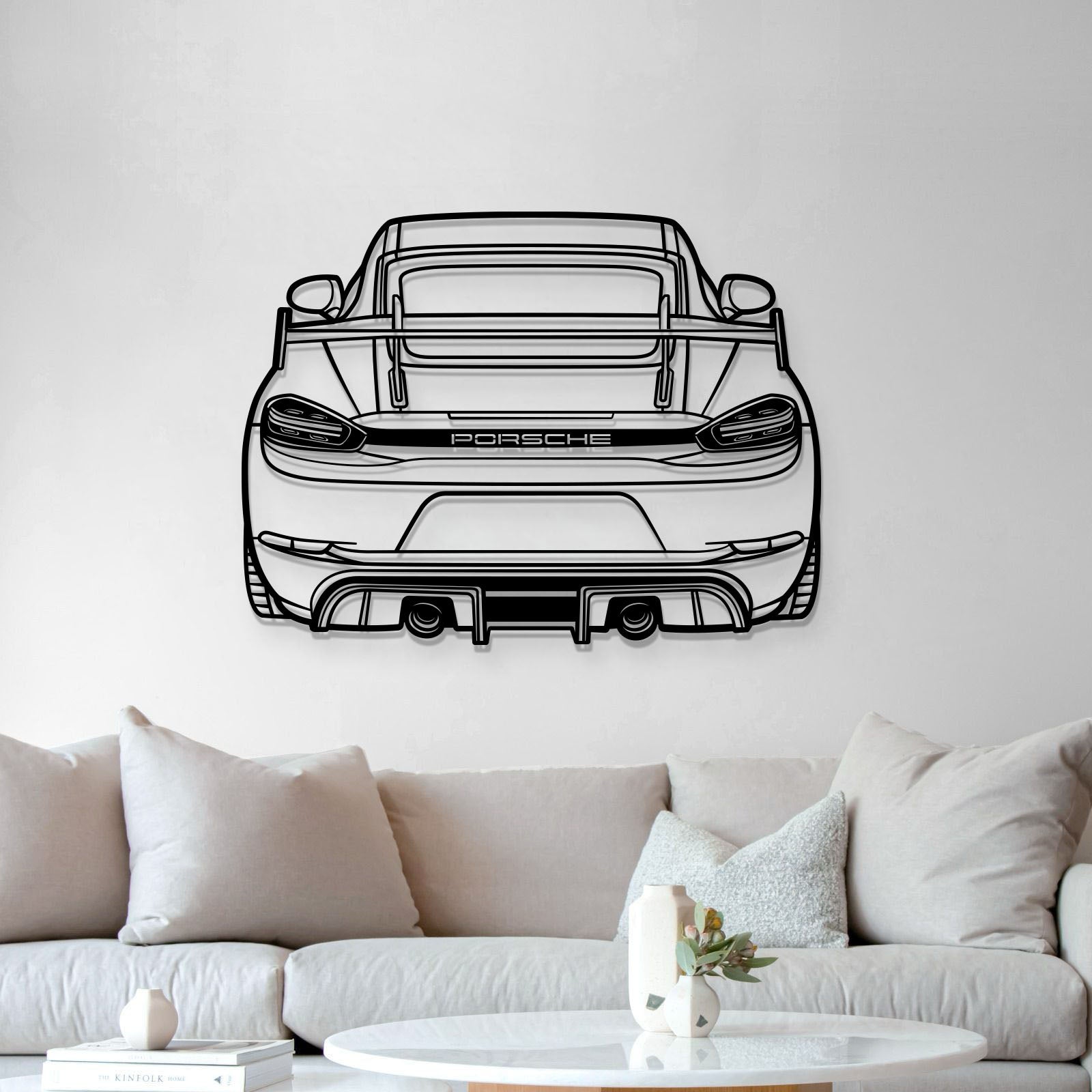 2022 718 GT4 Back View Metal Car Wall Art - MT1369