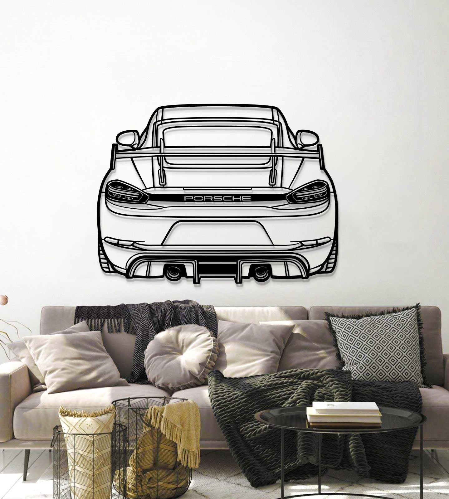 2022 718 GT4 Back View Metal Car Wall Art - MT1369