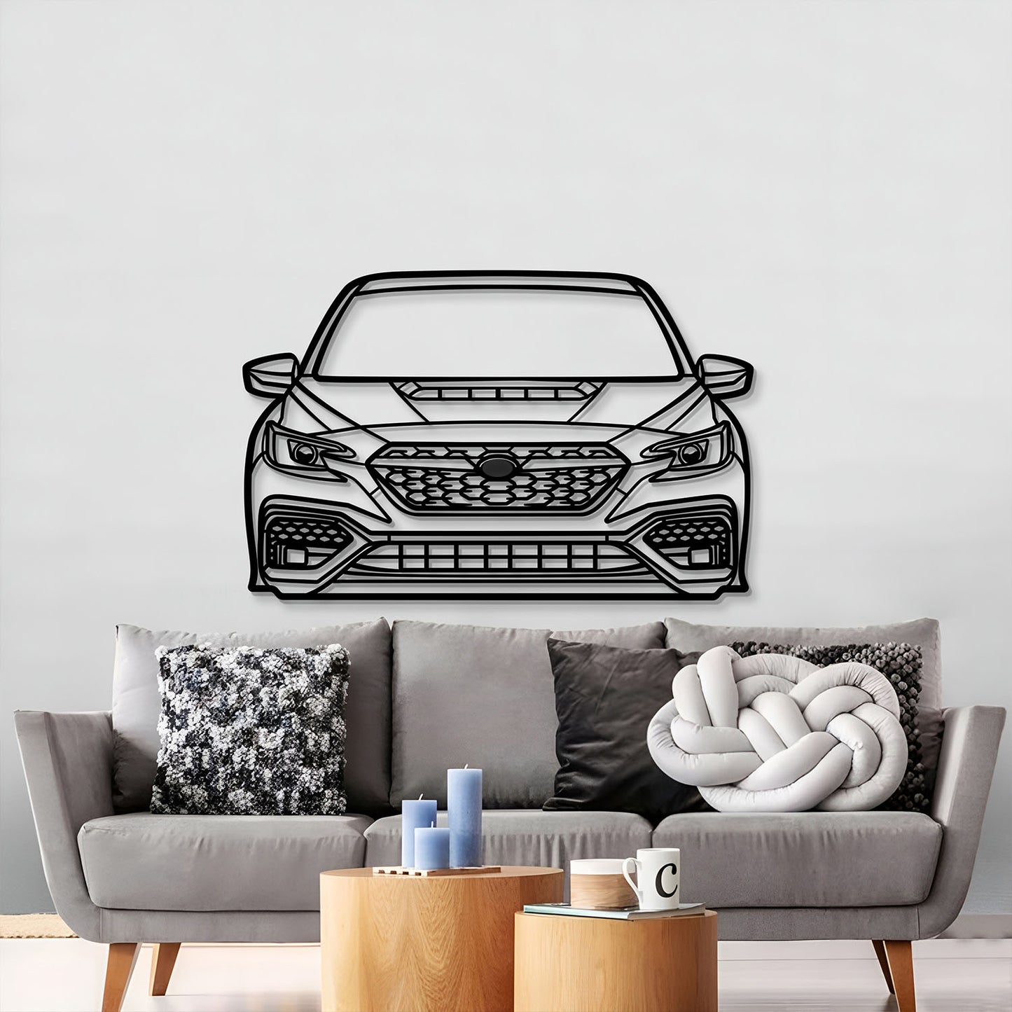 Front view WRX metal art 2022 – precision laser-cut steel, handmade gift idea