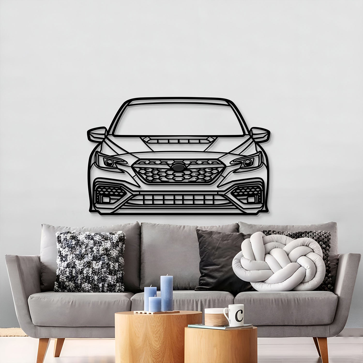 Front view WRX metal art 2022 – precision laser-cut steel, handmade gift idea
