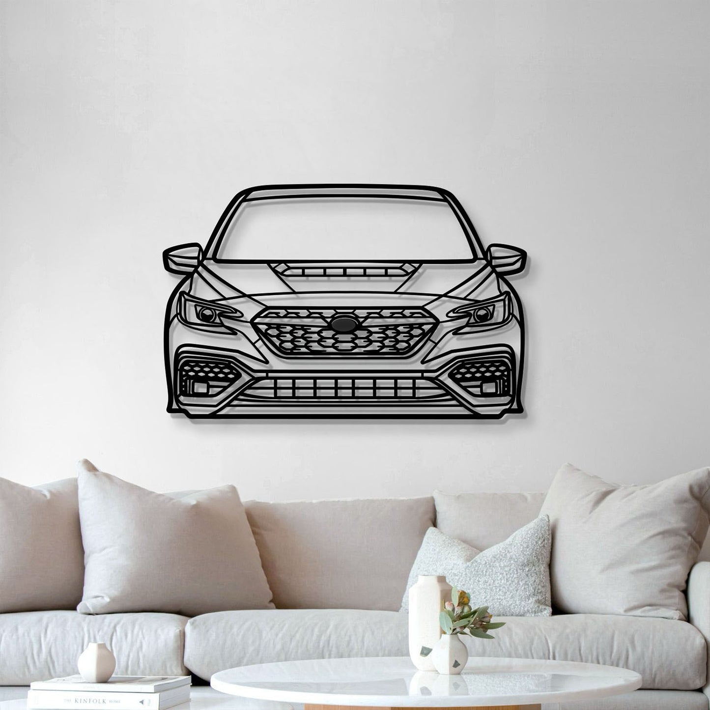 Custom 2022 WRX front-view steel wall hanging, ready to mount
