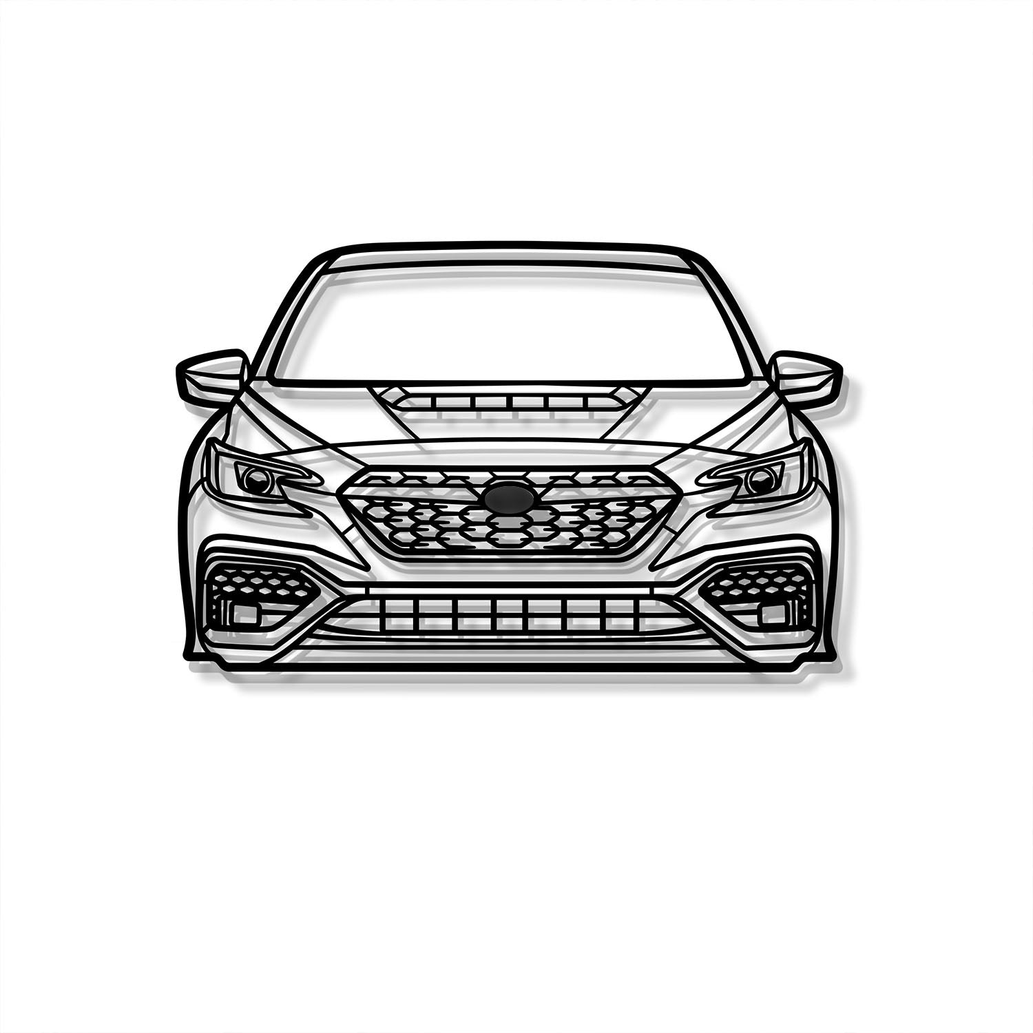 2022 Impreza WRX front car silhouette wall art – premium metal wall decor