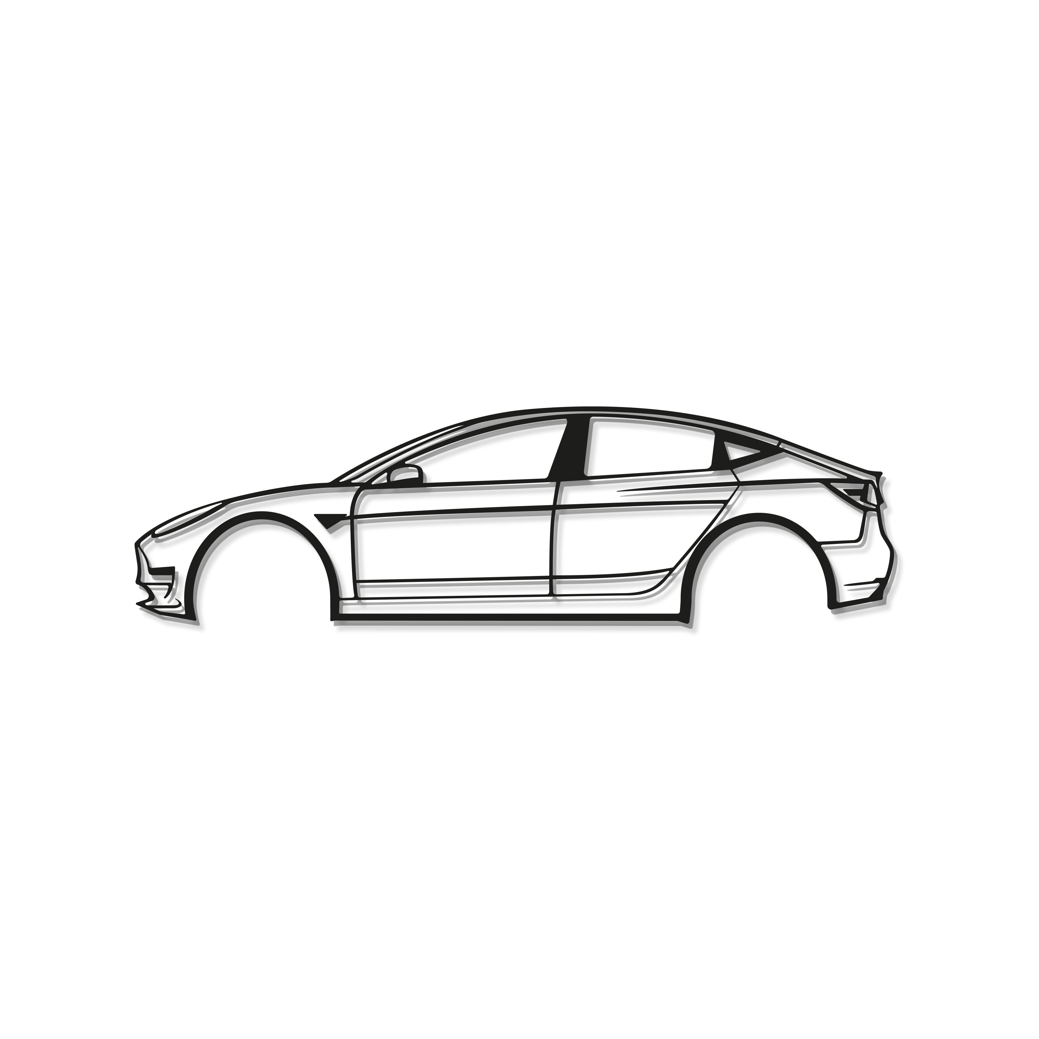 2022 Model 3 Metal Car Wall Art - MT0772