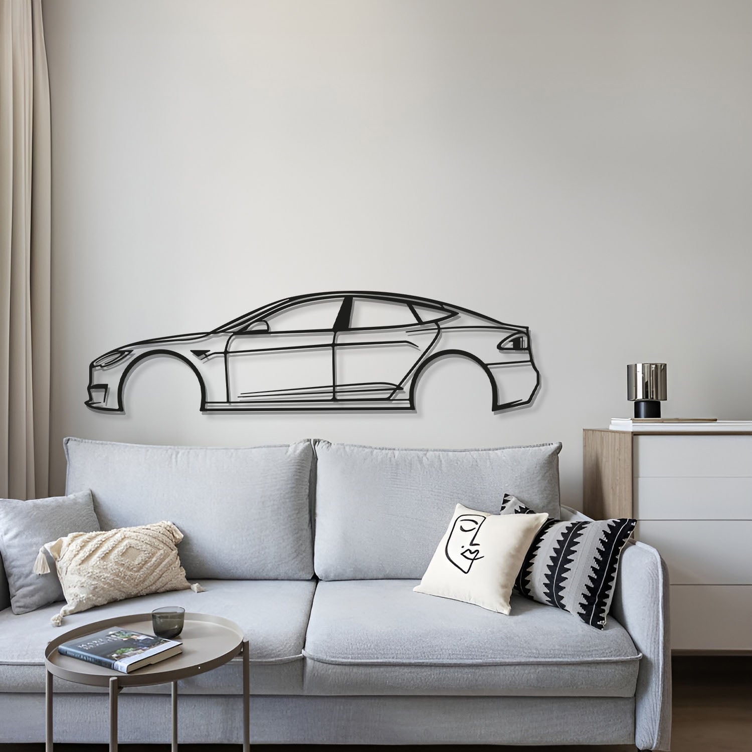 2022 Model S Metal Car Wall Art - MT0797