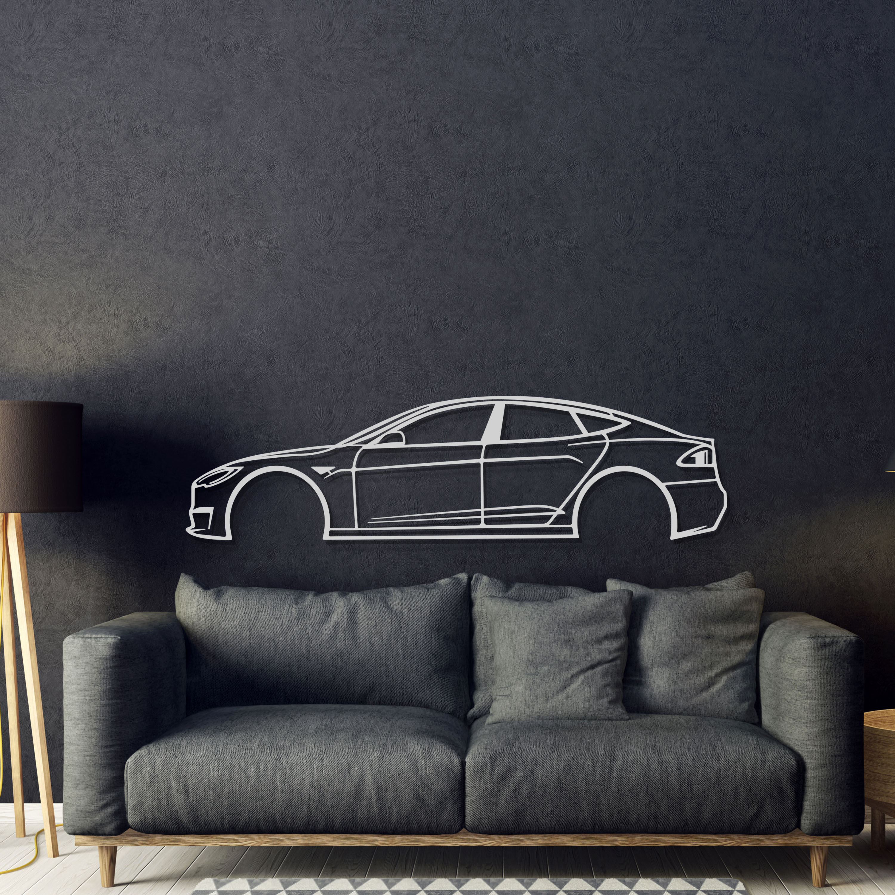 2022 Model S Metal Car Wall Art - MT0797