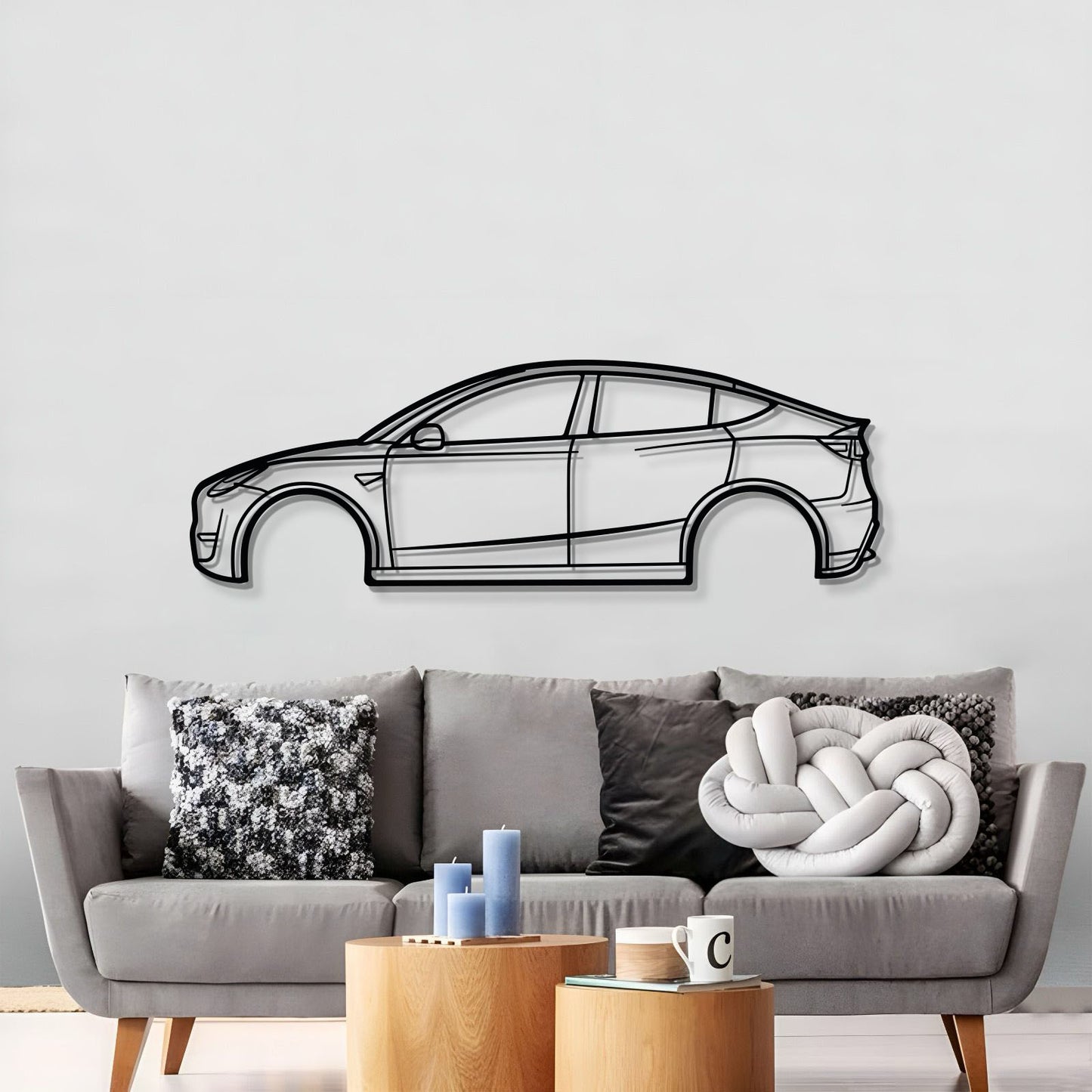2022 Model Y metal car wall decor for garage, office, or living room