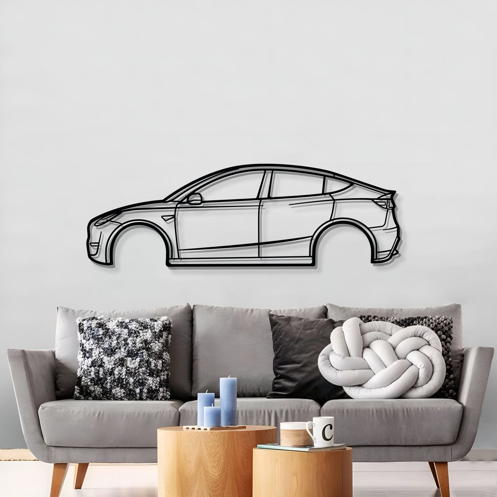 2022 Model Y metal car wall decor for garage, office, or living room