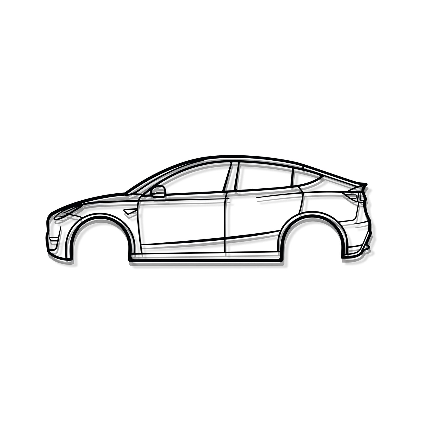 Decorative 2022 Tesla Model Y metal wall plaque for home and garage interiors