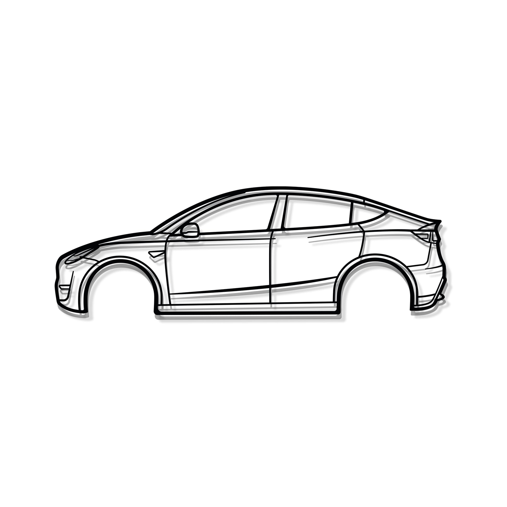 Decorative 2022 Tesla Model Y metal wall plaque for home and garage interiors