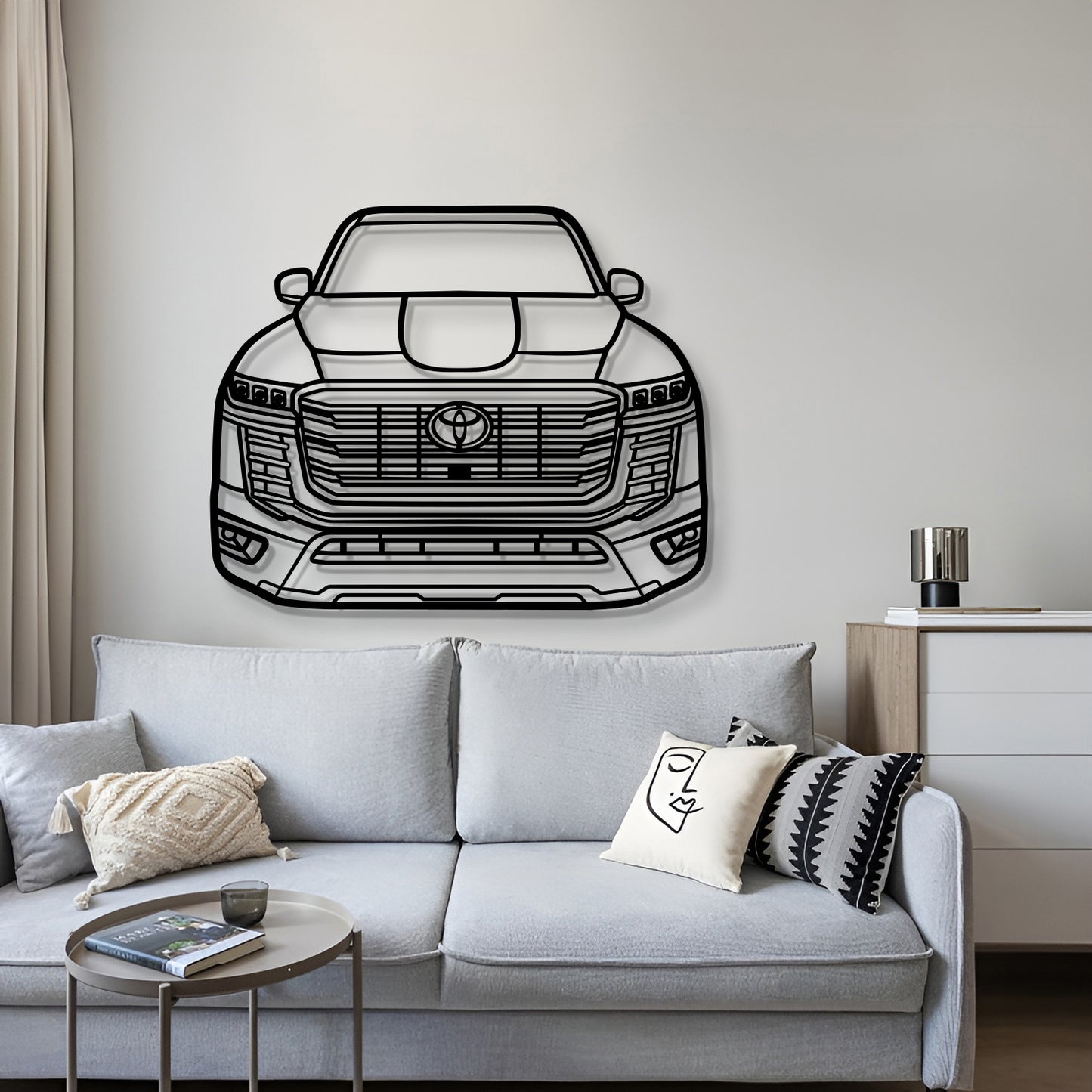Automotive wall art: 2022 Land Cruiser front metal design