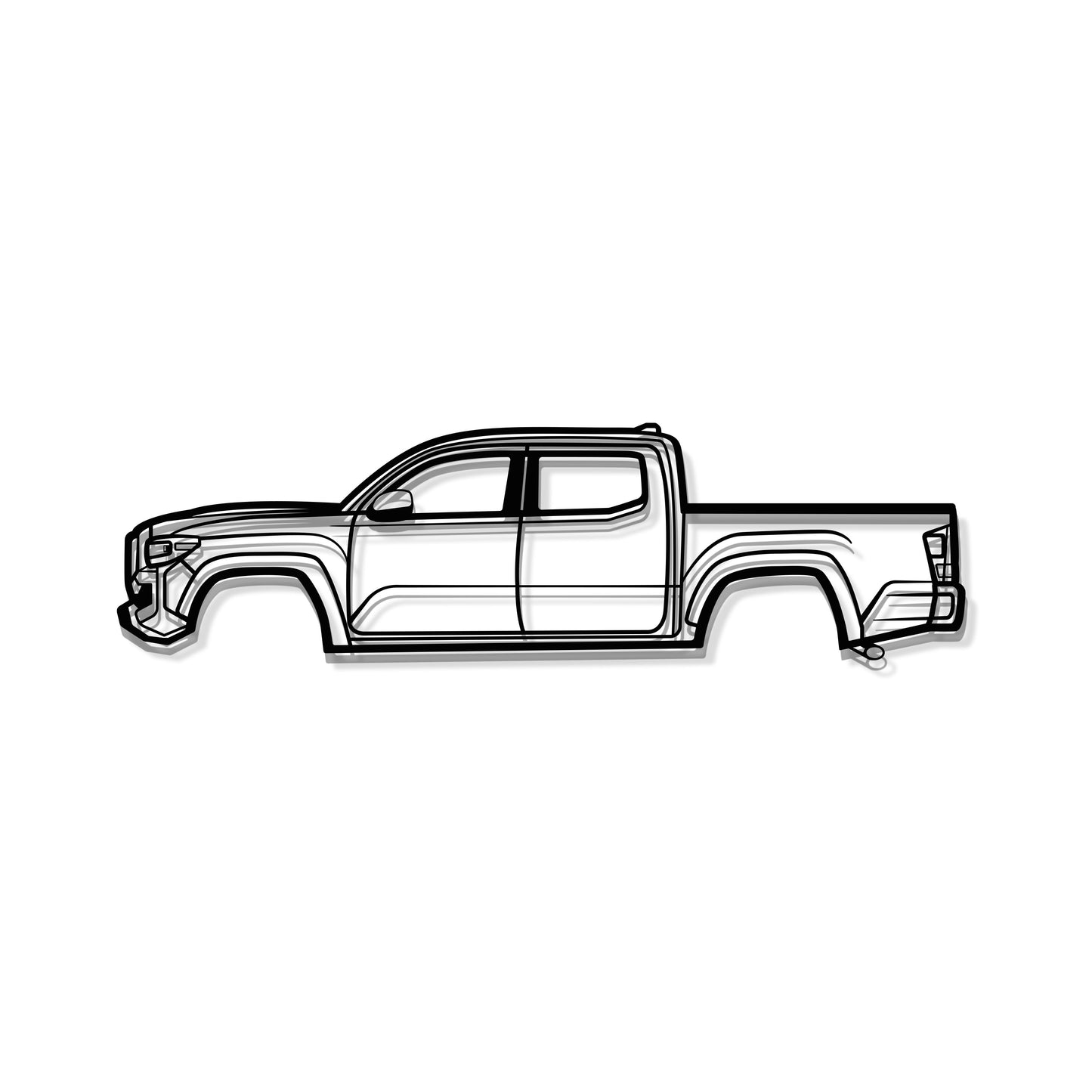 Eye-catching 2022 Tacoma metal wall decoration, ready-to-hang textured steel silhouette.