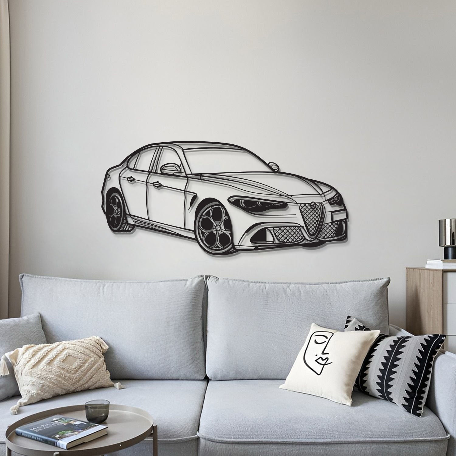 2023 Giulia Quadrifoglio 100th Anniversary Perspective Metal Car Wall Art - MT1206