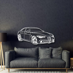 2023 Giulia Quadrifoglio 100th Anniversary Perspective Metal Car Wall Art - MT1206