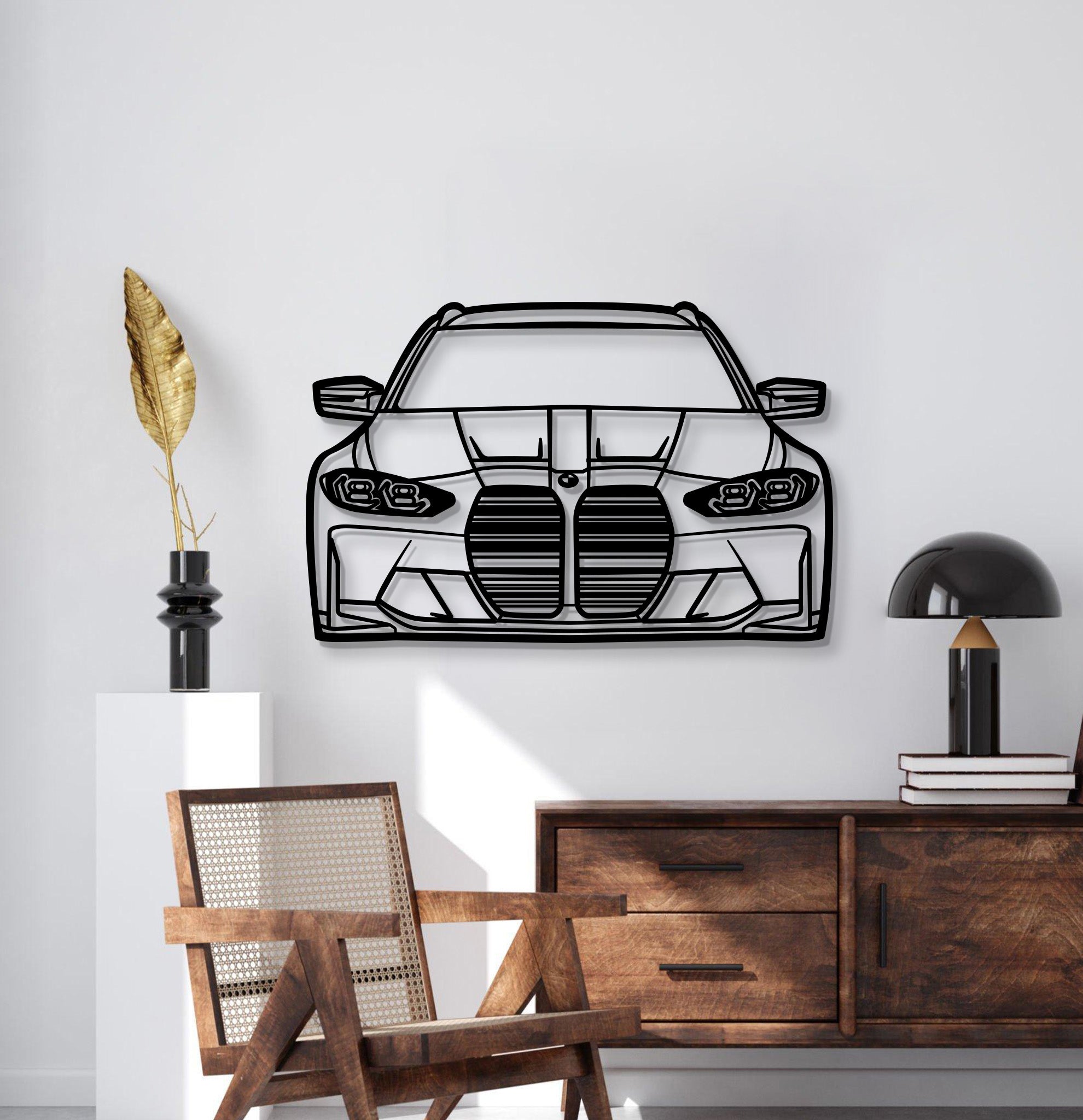 2023 G81 M3 Touring Front View Metal Car Wall Art - MT1327