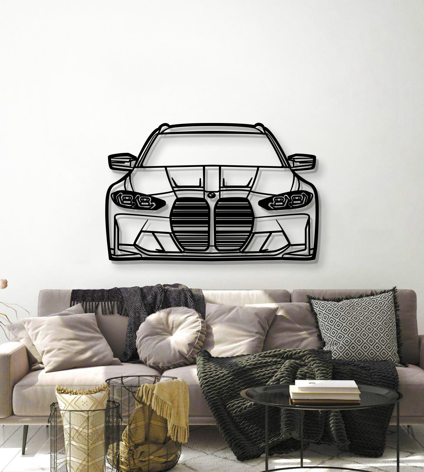 2023 G81 M3 Touring Front View Metal Car Wall Art - MT1327