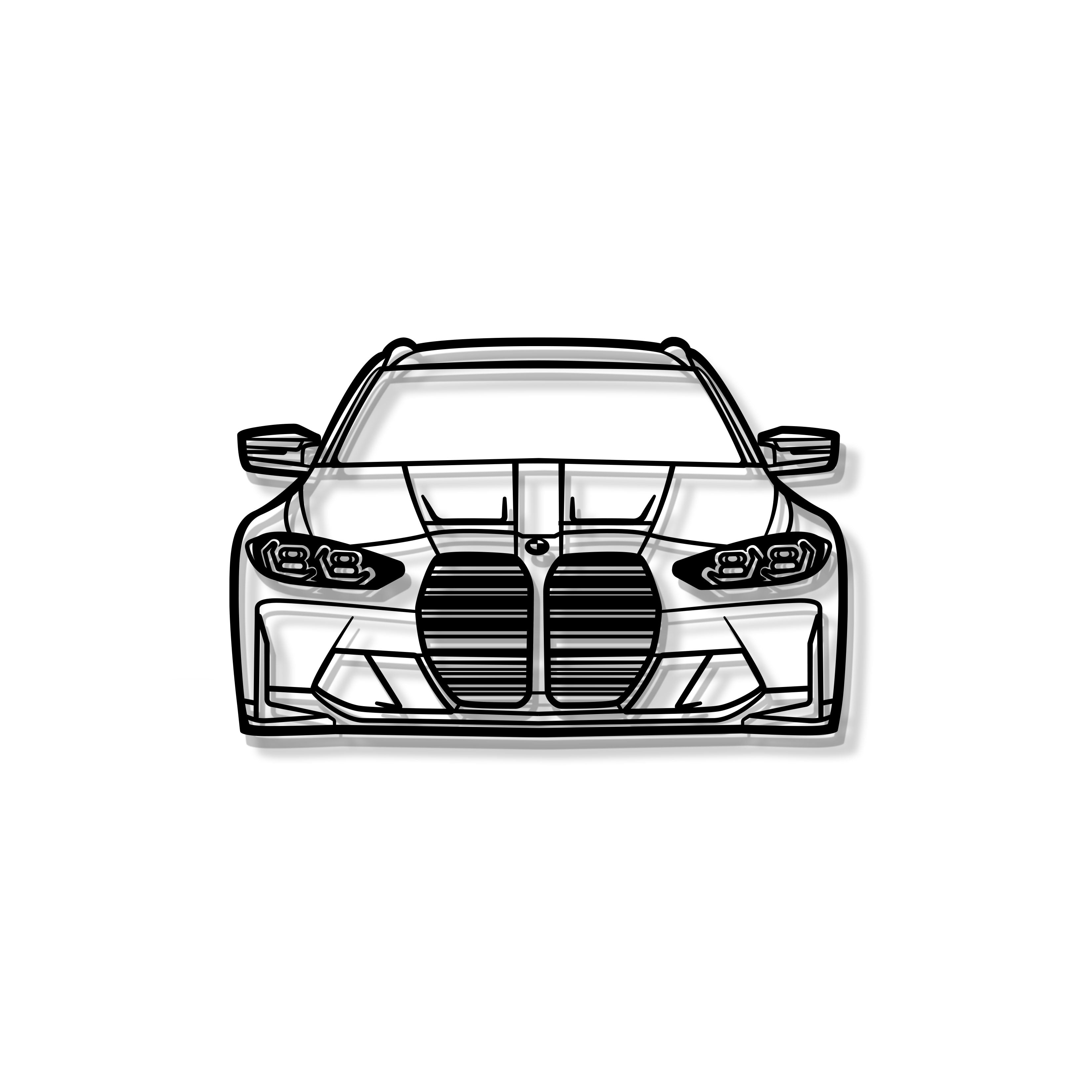 2023 G81 M3 Touring Front View Metal Car Wall Art - MT1327