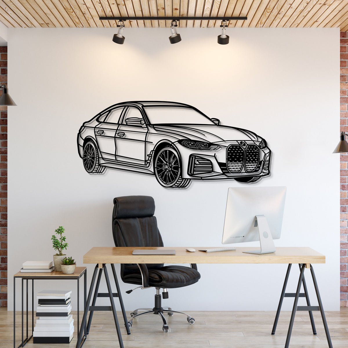 2023 I4 Perspective Metal Car Wall Art - MT1145