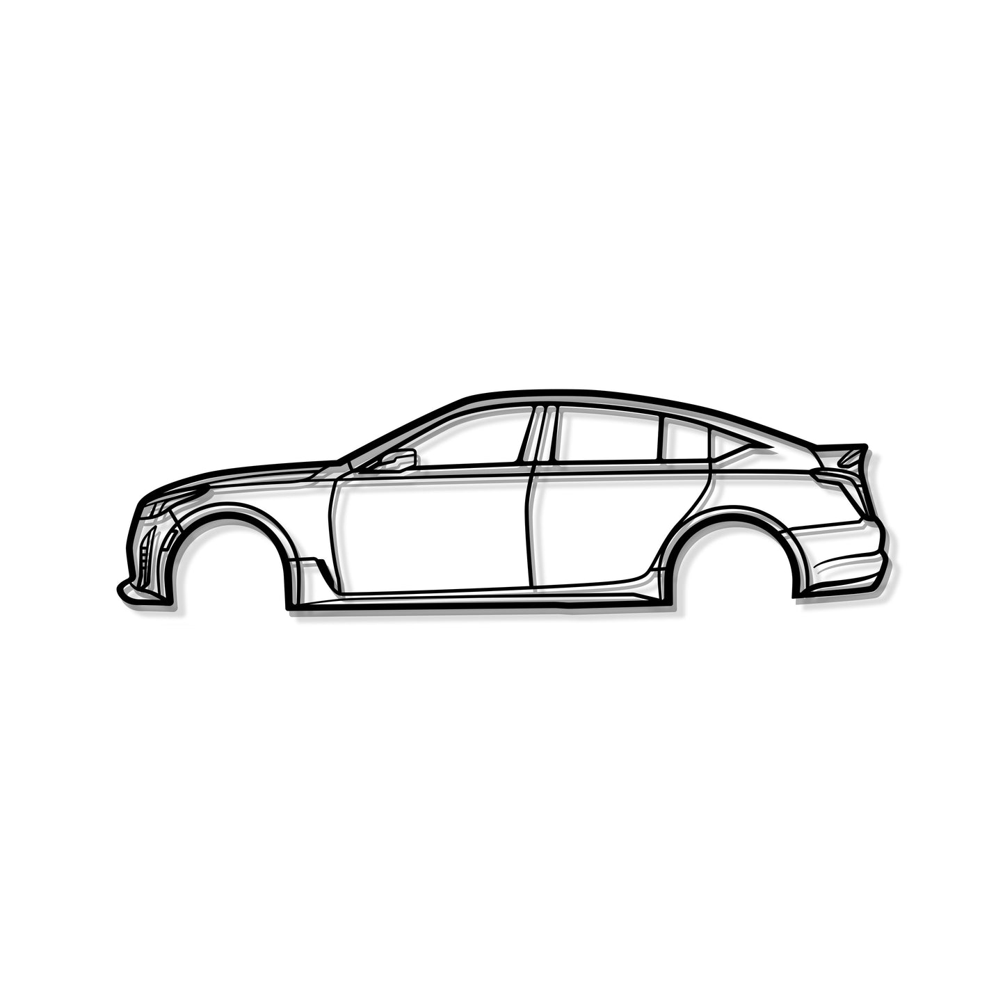 Industrial Style 2023 Cadillac CT5‑V Blackwing Metal Wall Decor Minimalist Silhouette