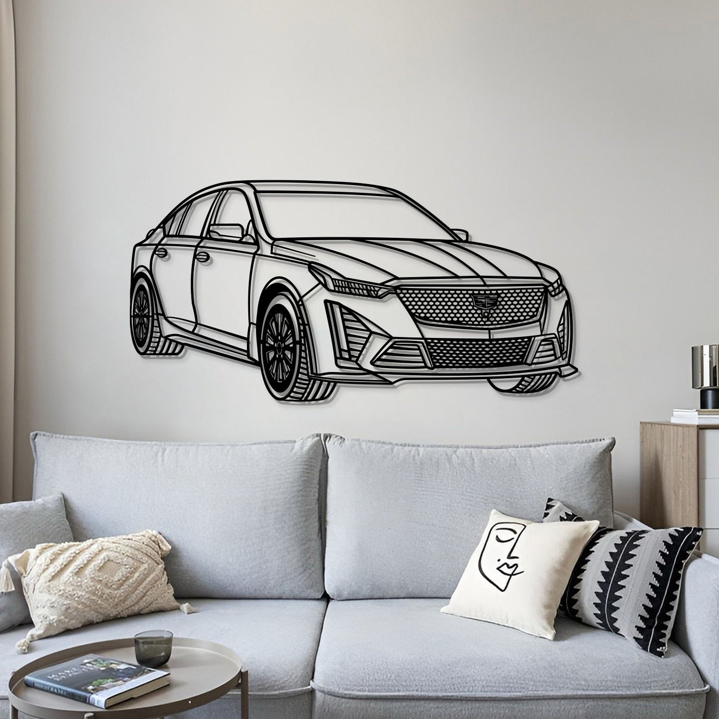 2023 Cadillac CT5‑V Blackwing textured matte metal wall art with 3D elevation