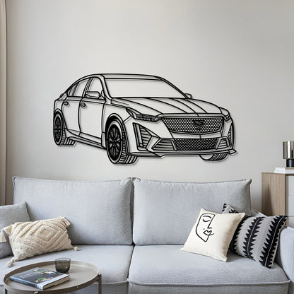 2023 Cadillac CT5‑V Blackwing textured matte metal wall art with 3D elevation