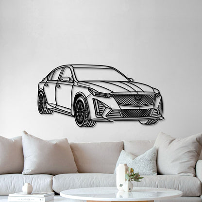 2 mm steel 2023 Cadillac CT5‑V Blackwing perspective silhouette – perfect gift for petrolheads