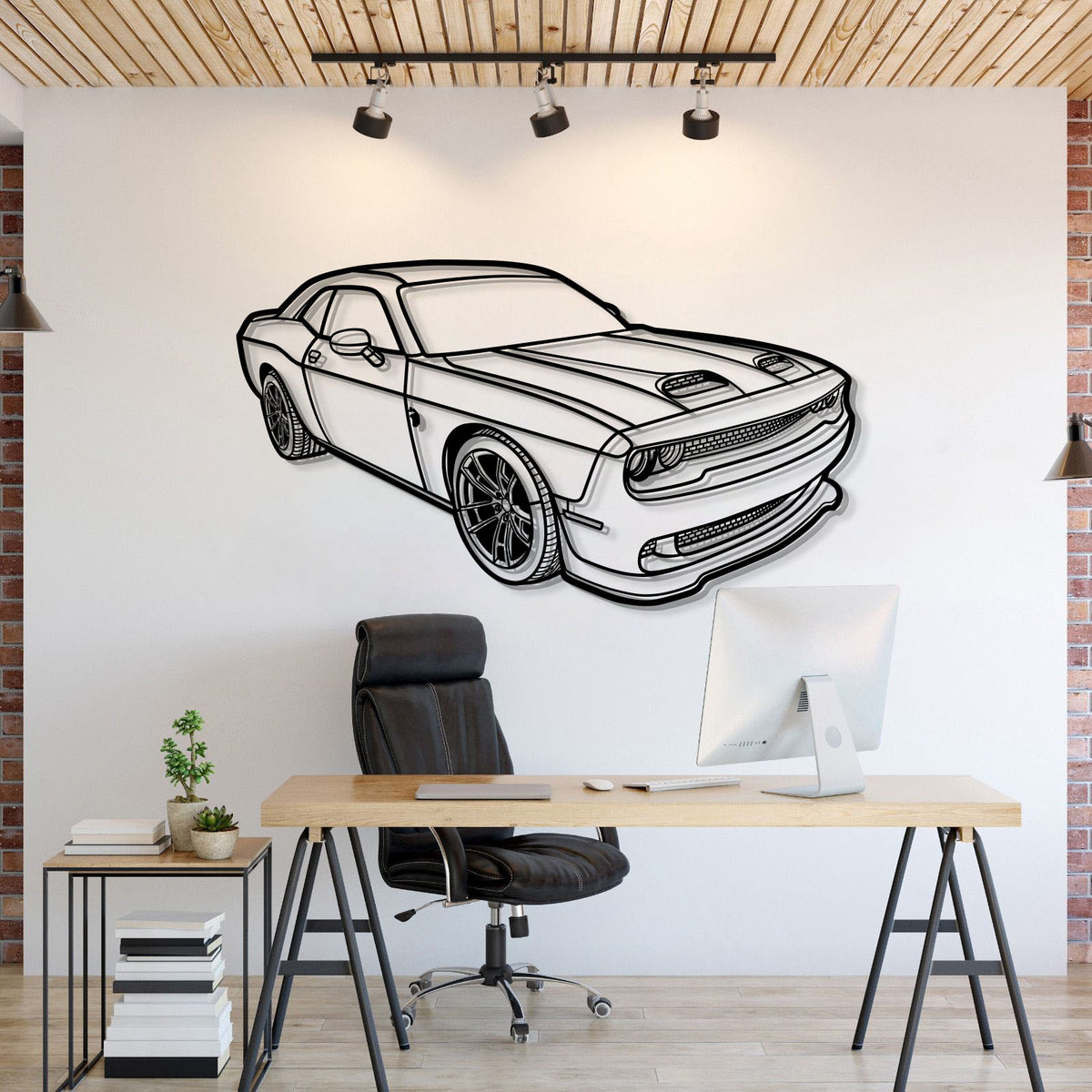 2023 Challanger Hellcat Perspective Metal Car Wall Art - MT1262
