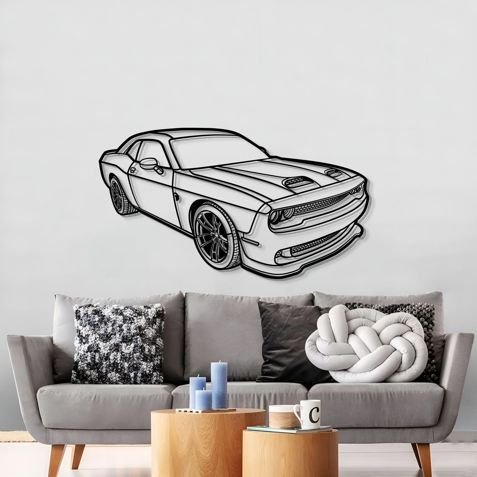 2023 Challanger Hellcat Perspective Metal Car Wall Art - MT1262