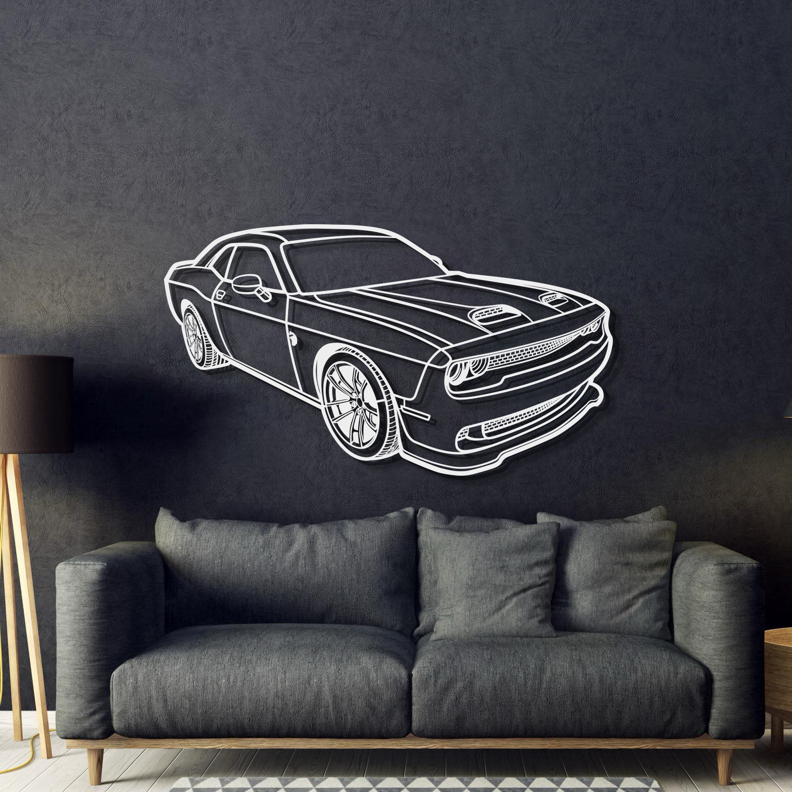 2023 Challanger Hellcat Perspective Metal Car Wall Art - MT1262