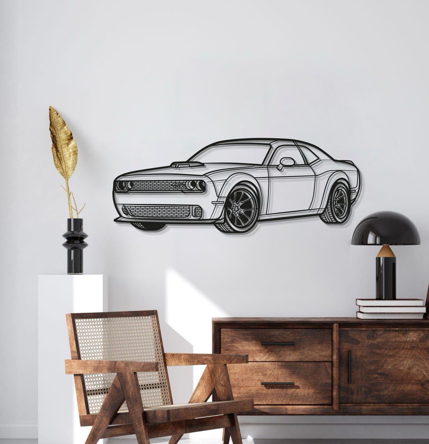 2023 Challenger Perspective Metal Car Wall Art - MT0435