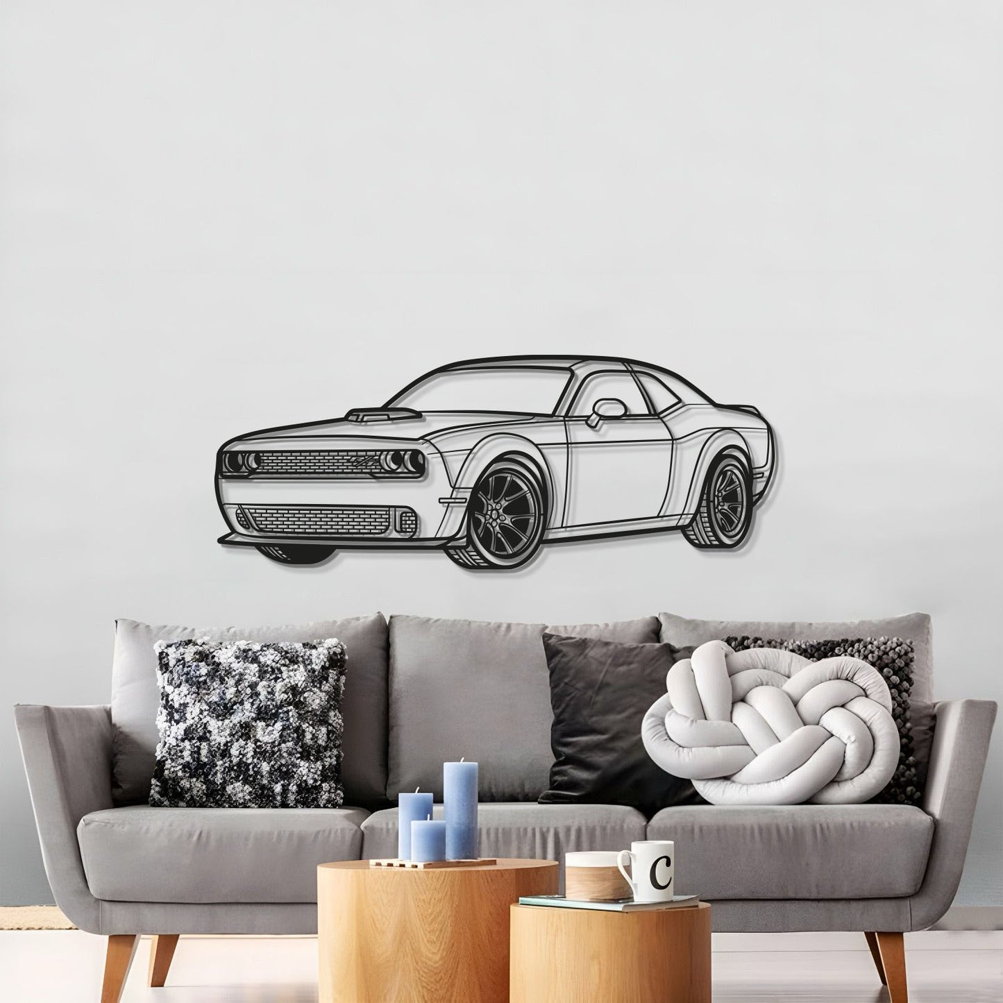 2023 Challenger Perspective Metal Car Wall Art - MT0435