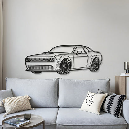 2023 Challenger Perspective Metal Car Wall Art - MT0435