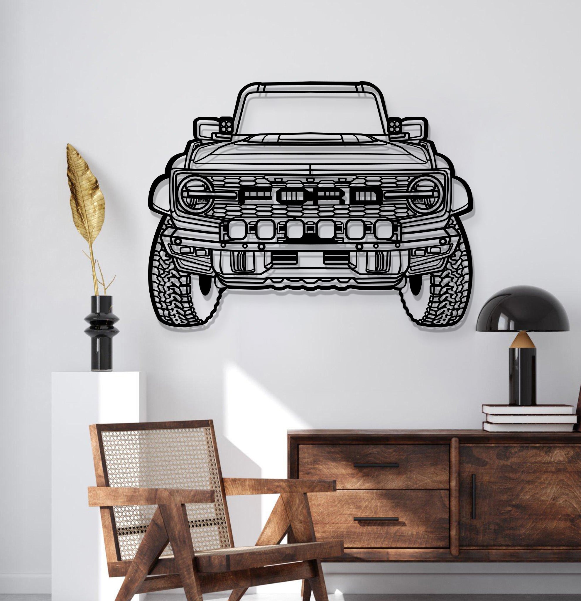 2023 Bronco Raptor Front View Metal Car Wall Art - MT1353