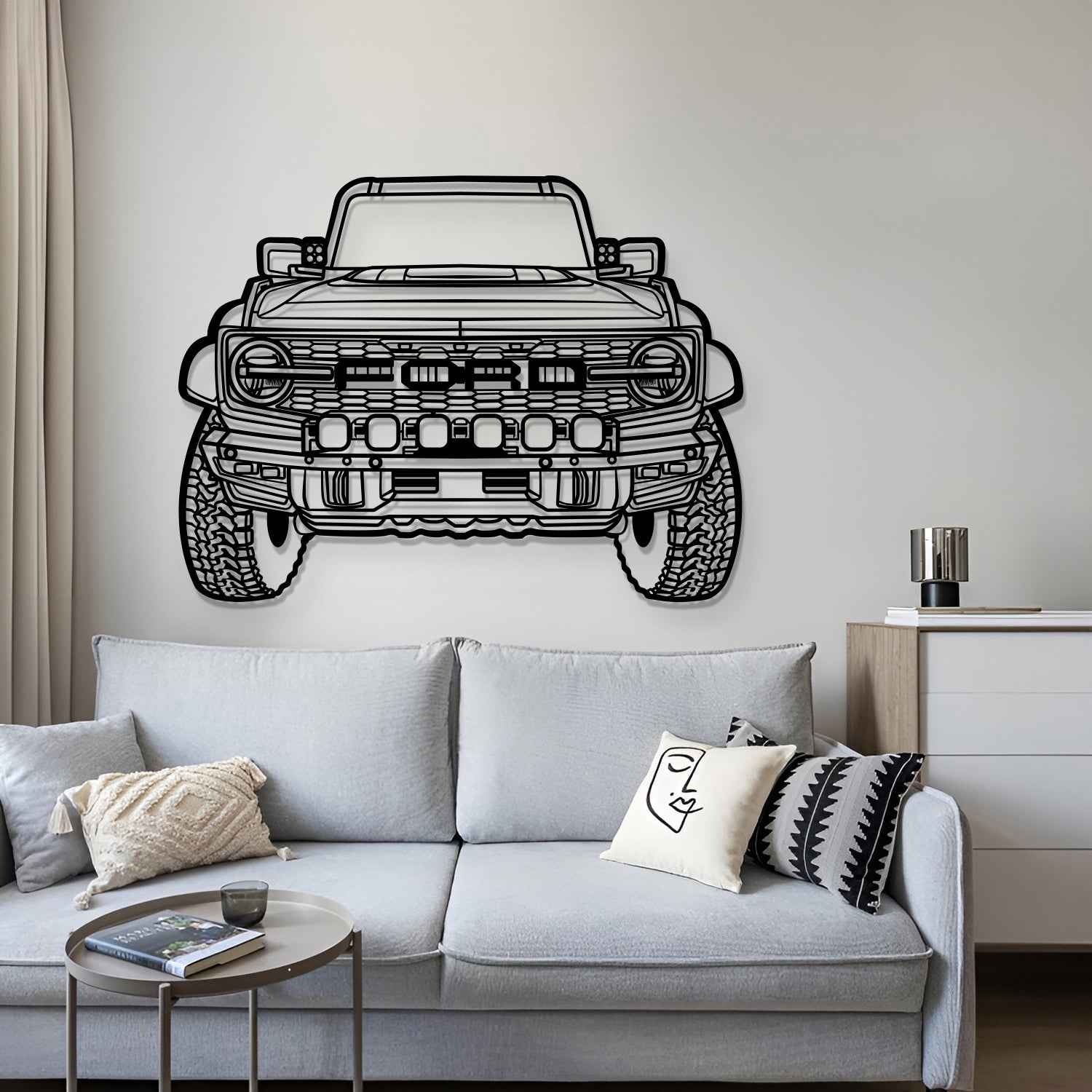 2023 Bronco Raptor Front View Metal Car Wall Art - MT1353