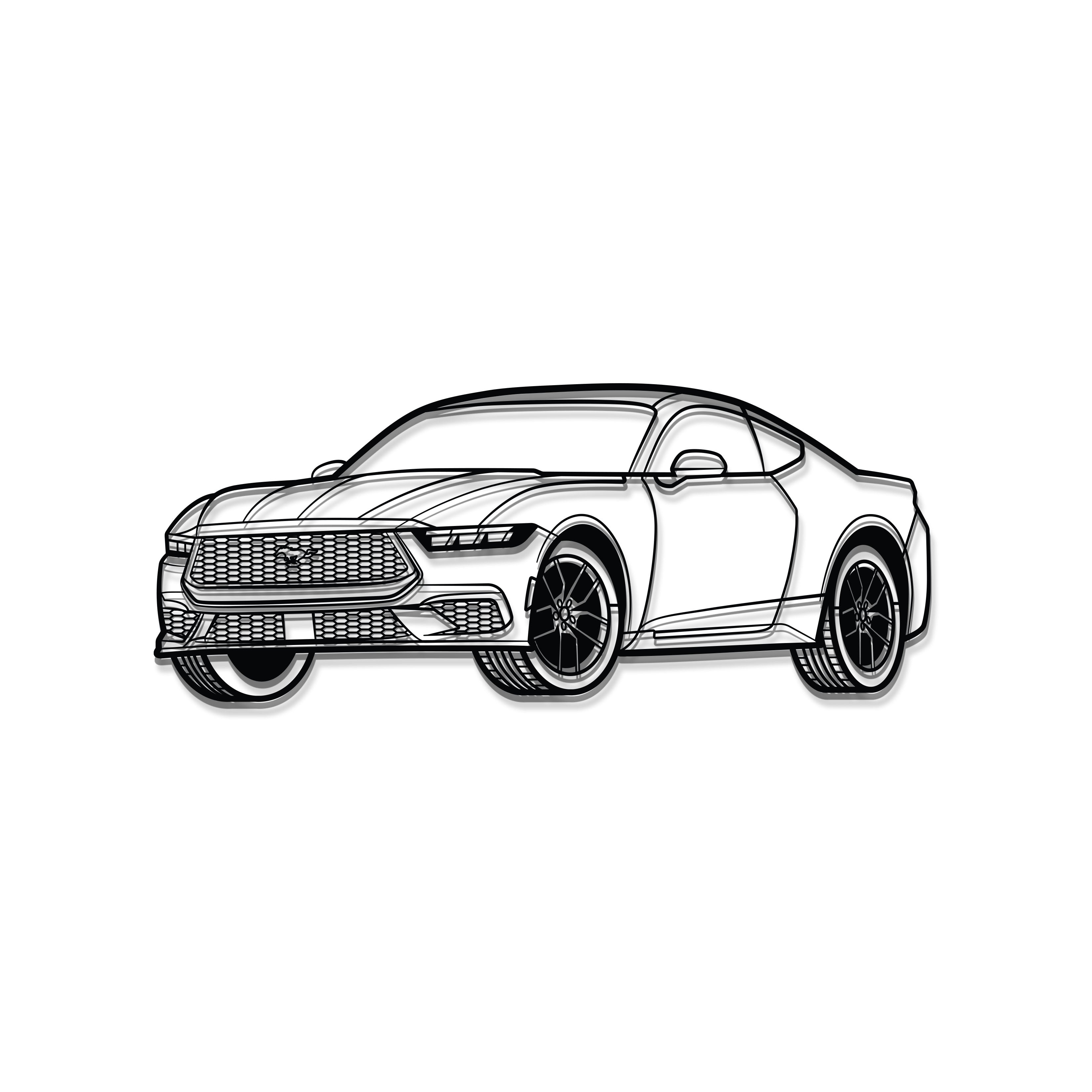 2023 Mustang Perspective Metal Car Wall Art - MT0443