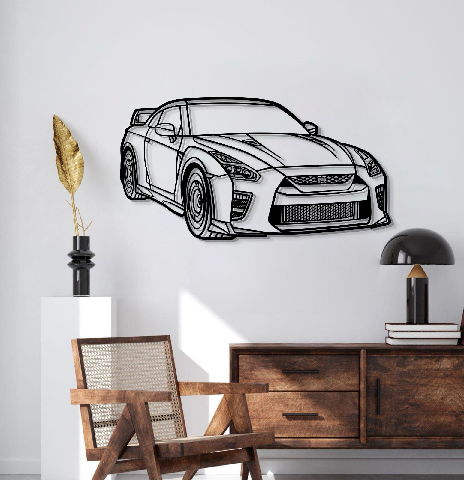 2023 GT-R R35 Perspective Metal Car Wall Art - MT1282