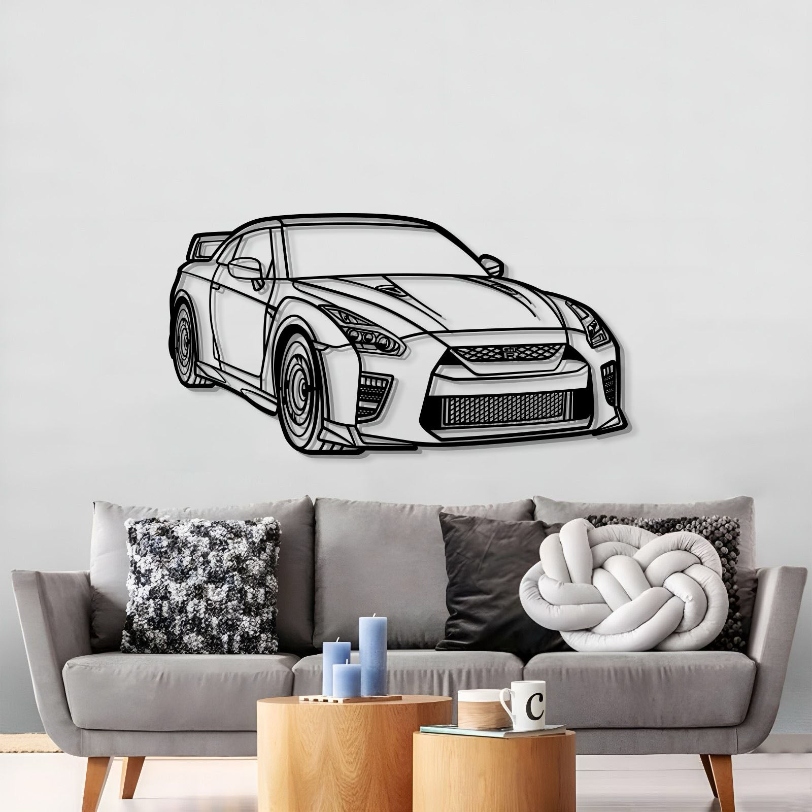 2023 GT-R R35 Perspective Metal Car Wall Art - MT1282