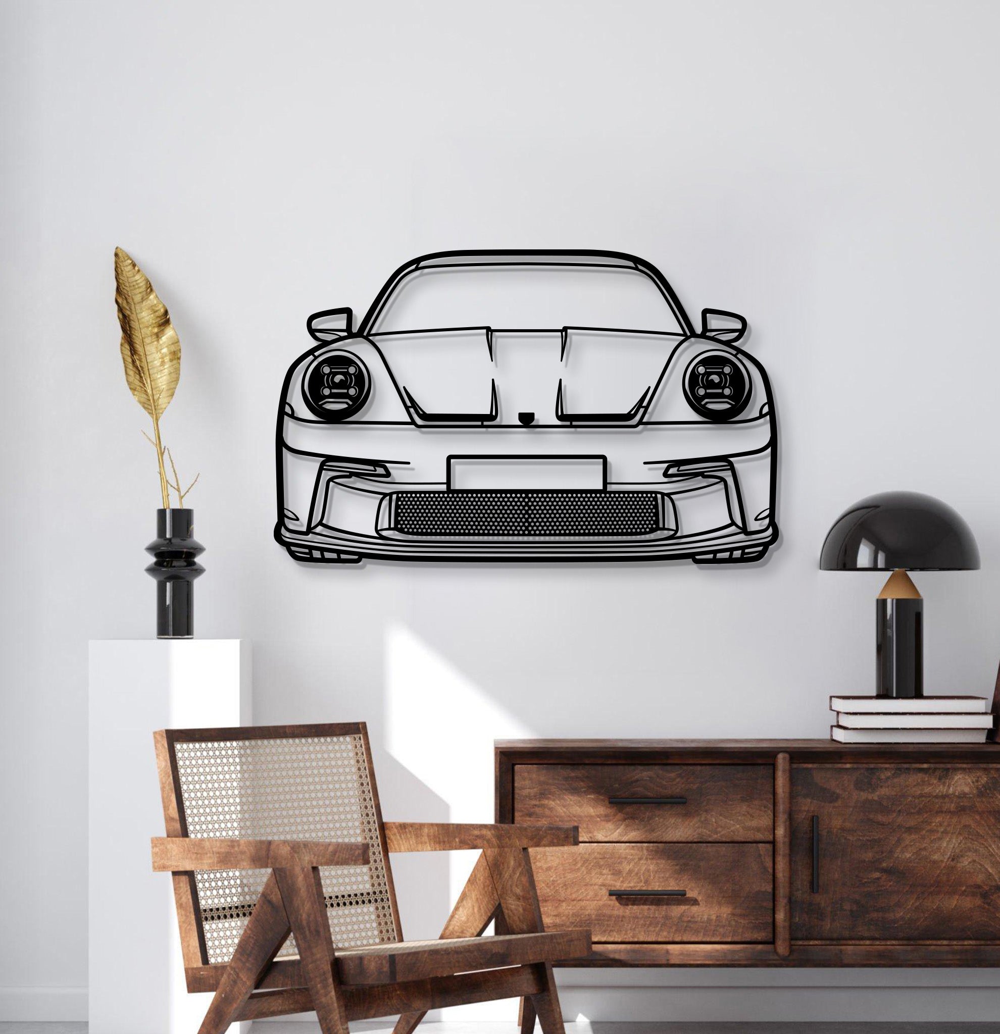 2023 911 GT3 Front View Metal Car Wall Art - MT1371