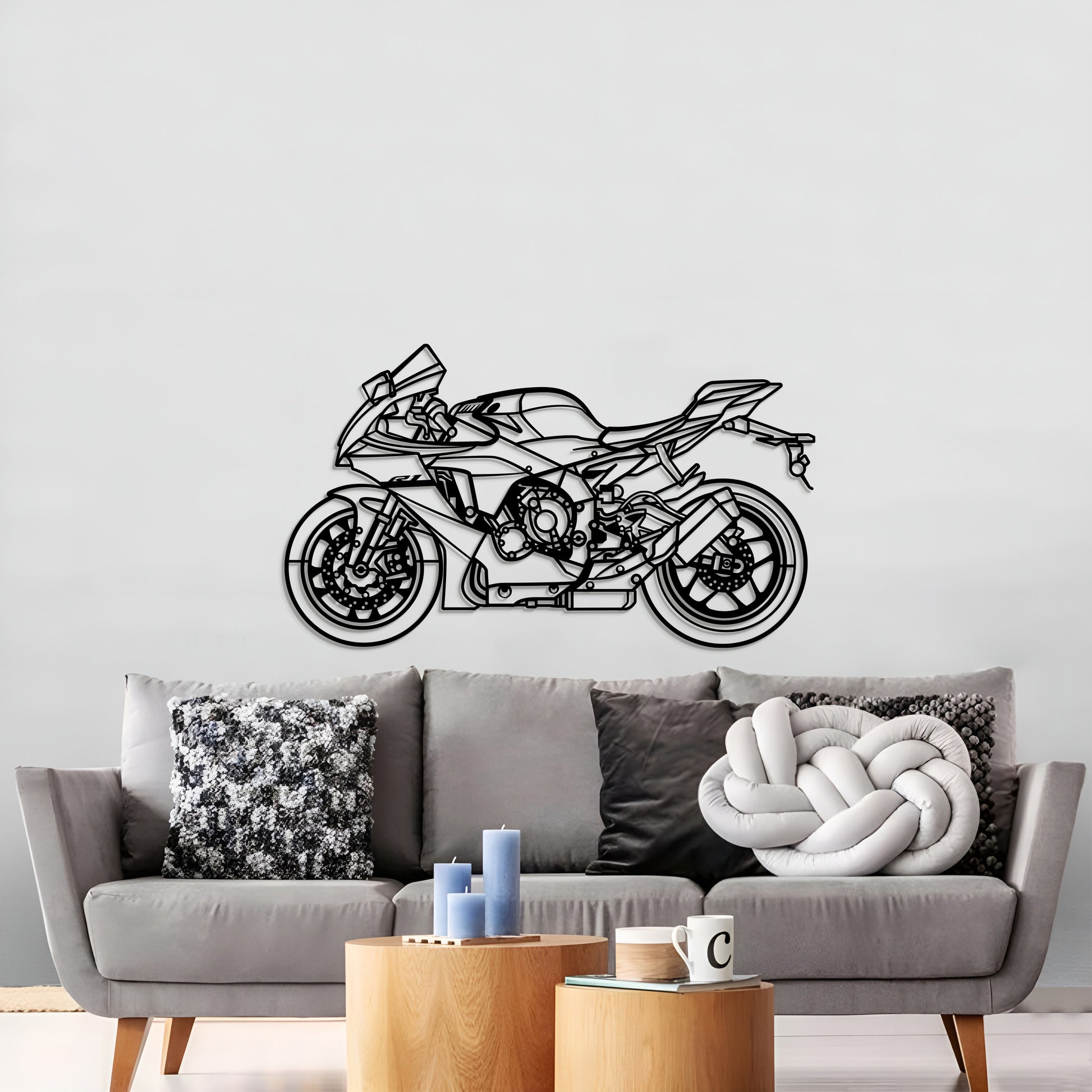 Metal wall art: 2024 R1 sportbike silhouette