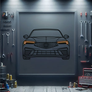 2024 Acura Integra Type S front view metal neon car wall art – laser-cut steel décor for modern tuner enthusiasts