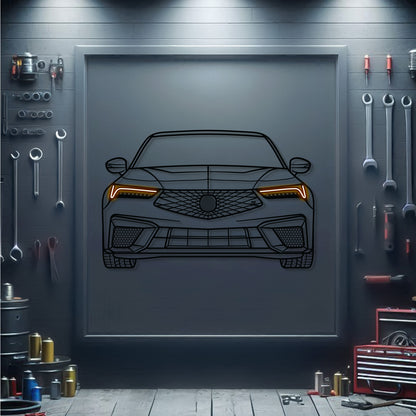 2024 Acura Integra Type S front view metal neon car wall art – laser-cut steel décor for modern tuner enthusiasts