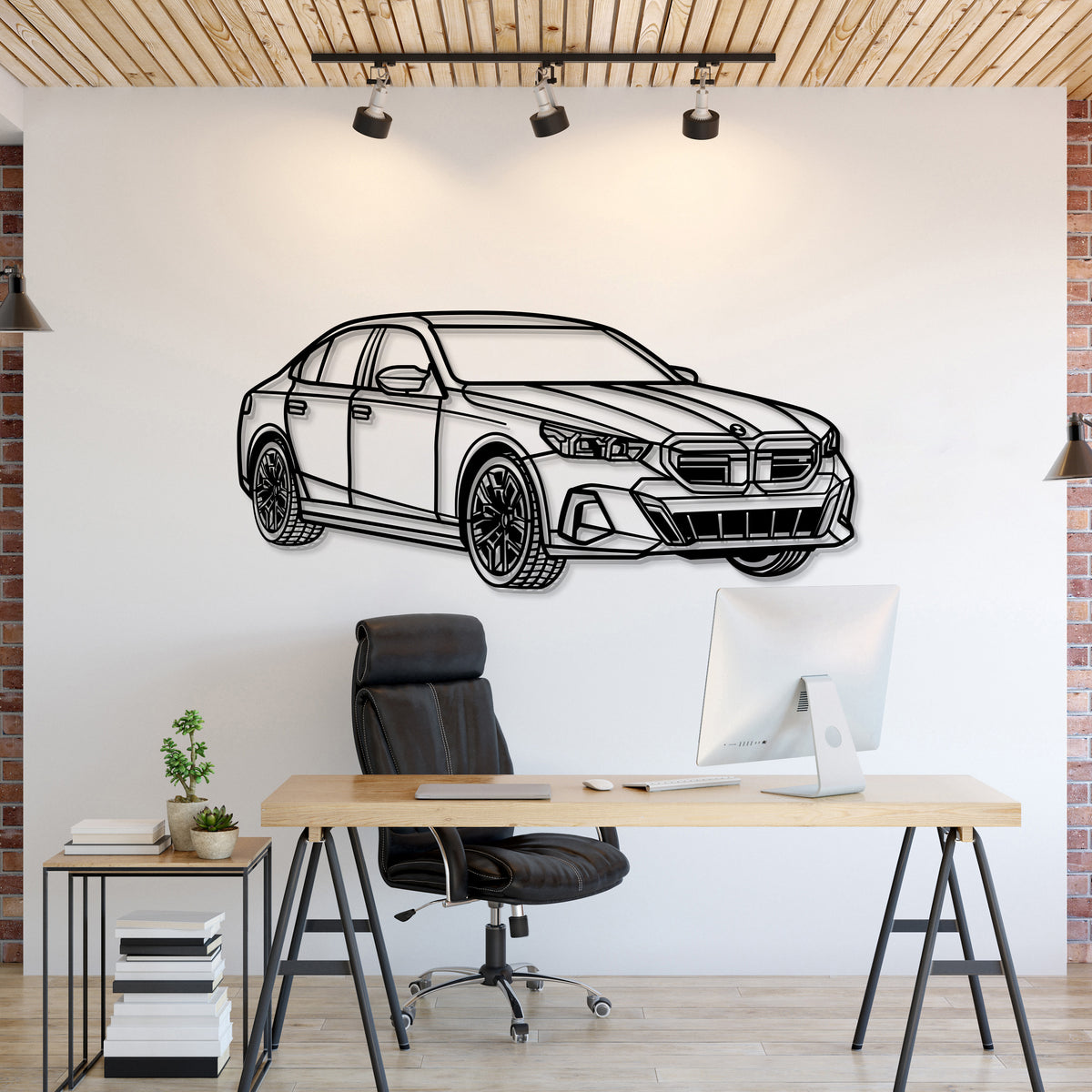 2024 5ER Limousine Perspective Metal Car Wall Art - MT1242