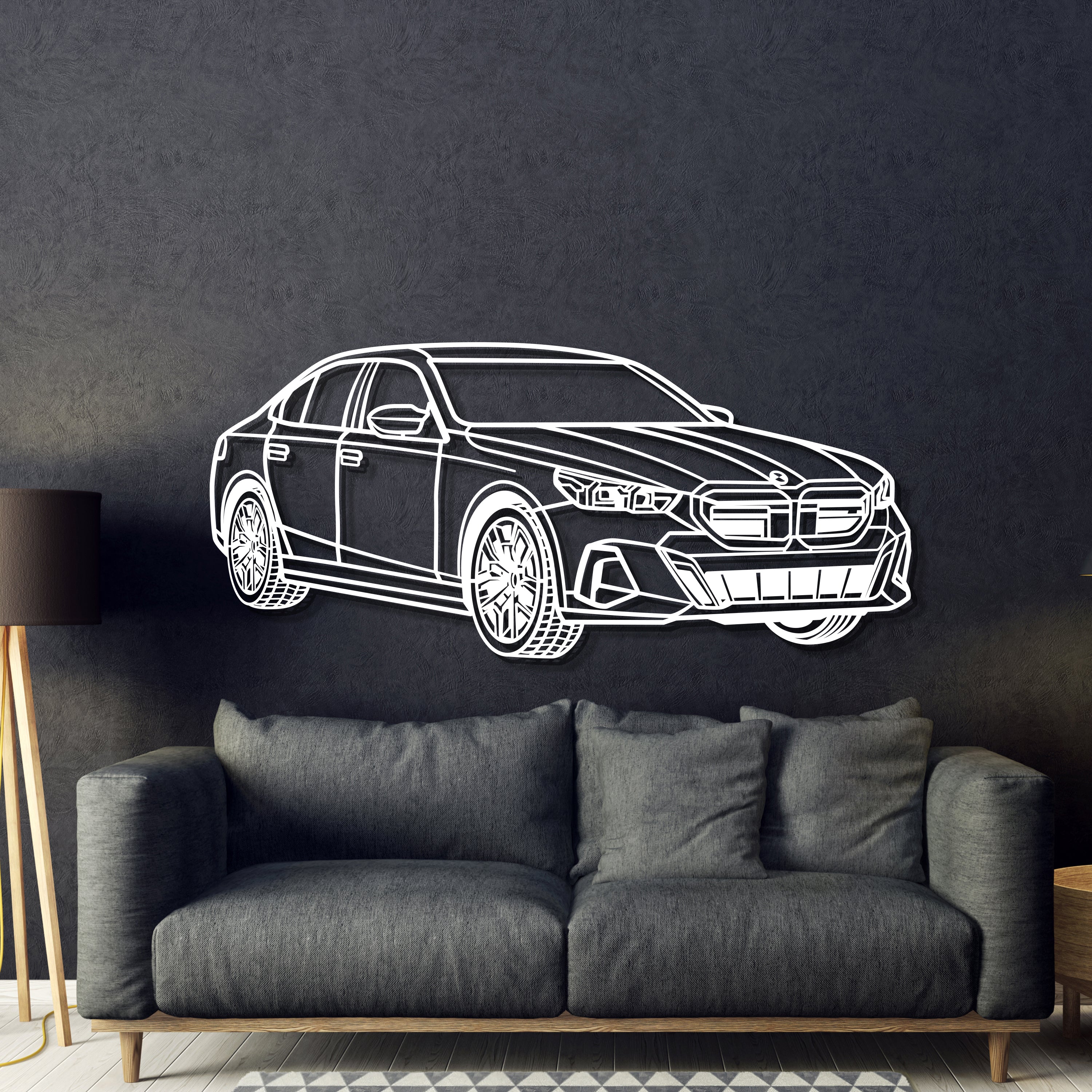 2024 5ER Limousine Perspective Metal Car Wall Art - MT1242