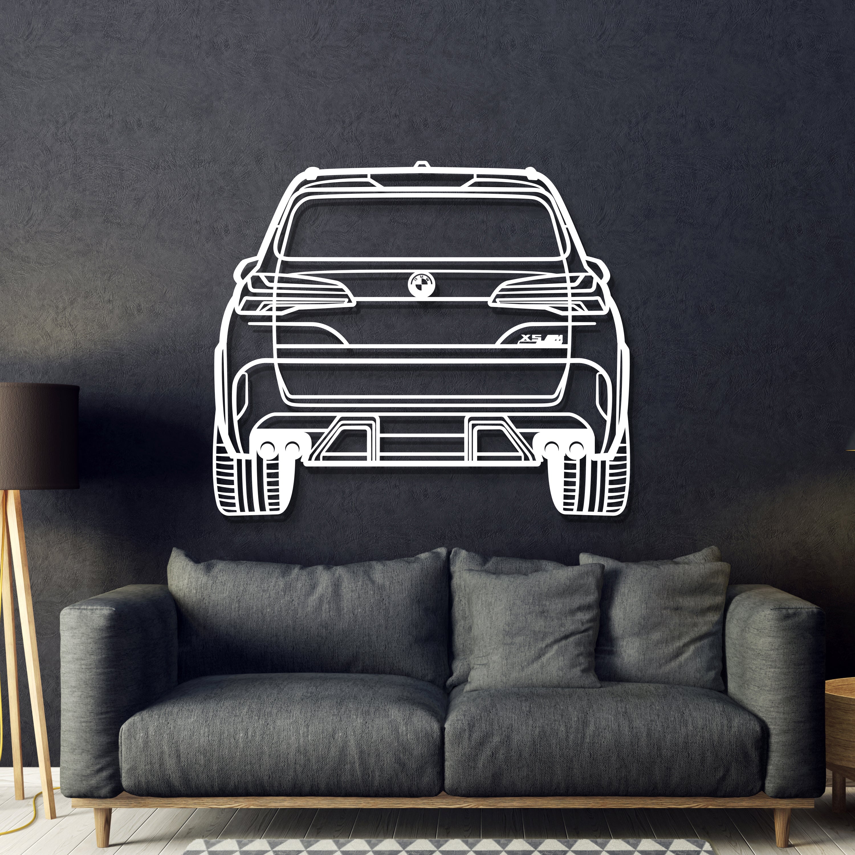 2024 X5M Competition Back View Metal Car Wall Art - MT1328