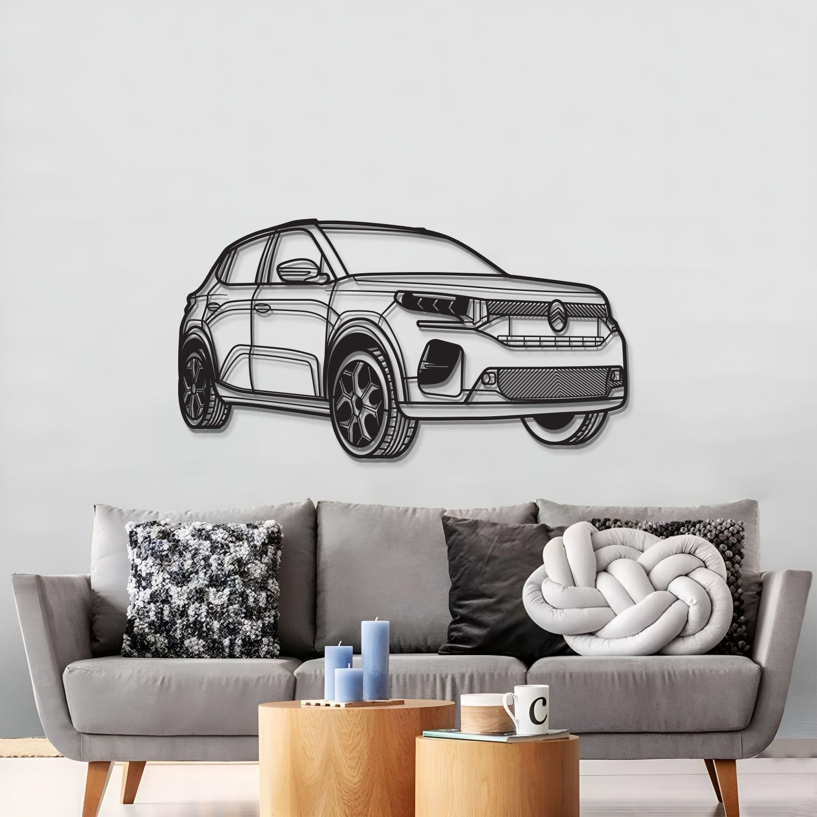 E C3 Perspective Metal Car Wall Art - MT1217