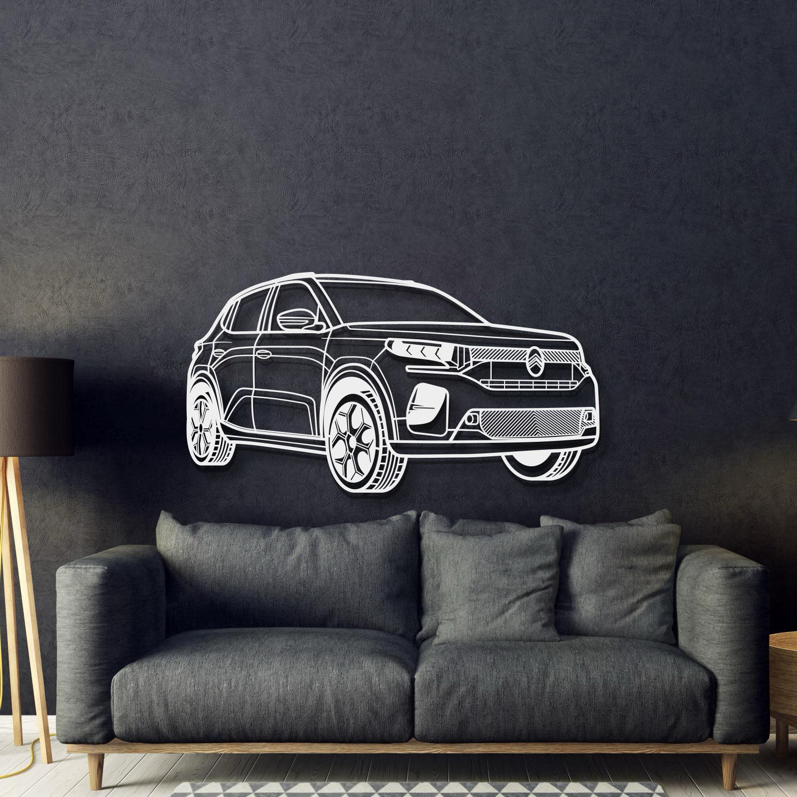 E C3 Perspective Metal Car Wall Art - MT1217