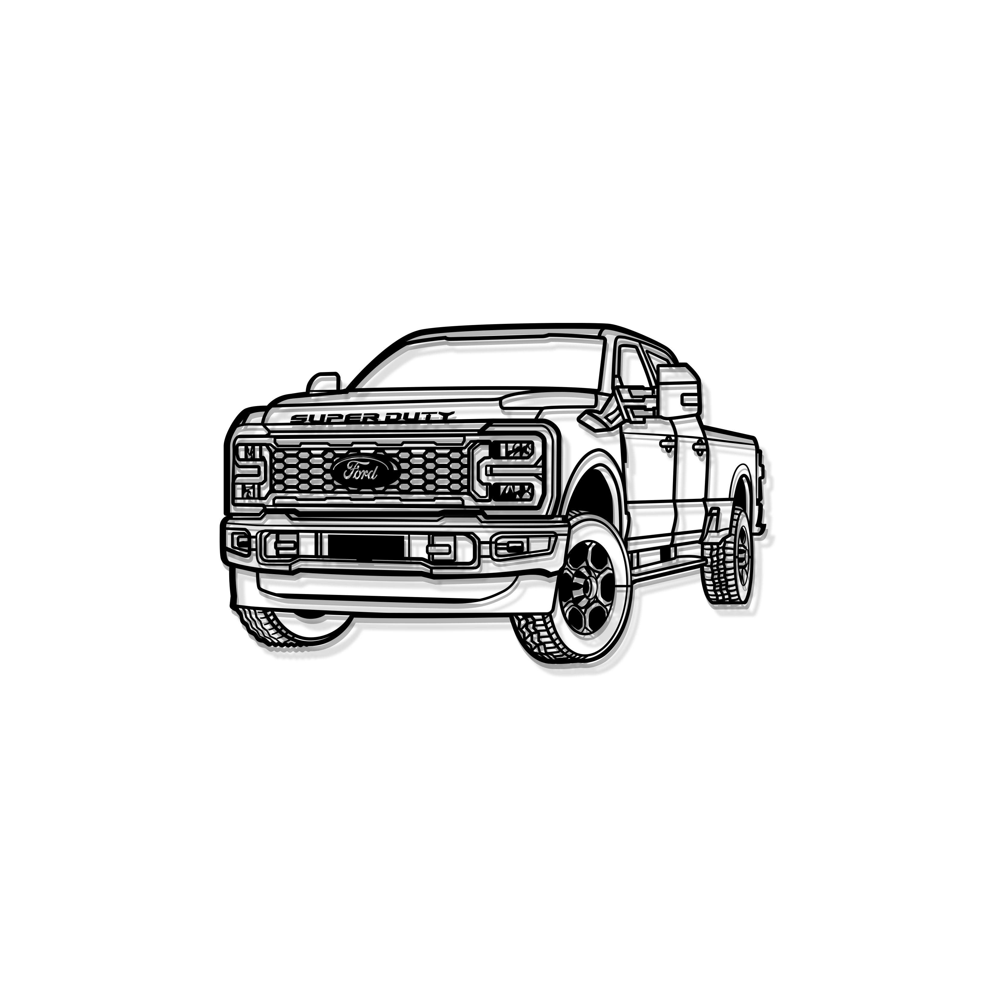 2024 F-250 Platinum Perspective Metal Car Wall Art - MT1271